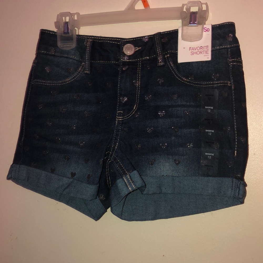 cute hart glitter shorts